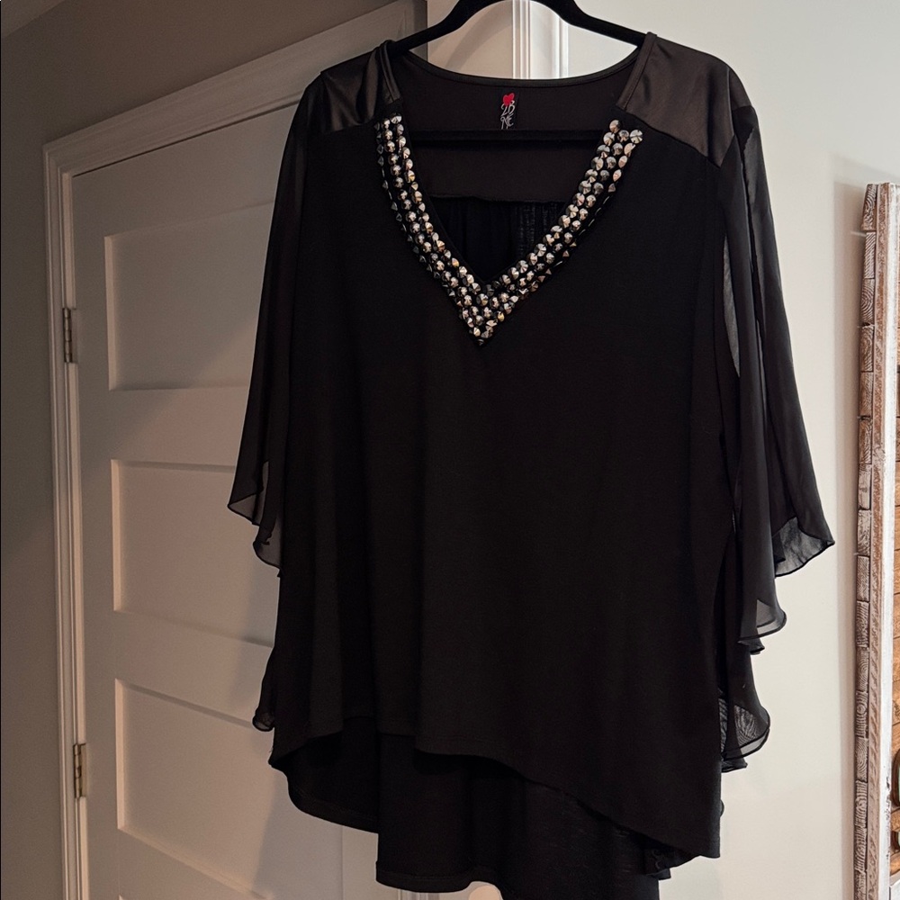 Flowy Black Short Dress Or Long Top